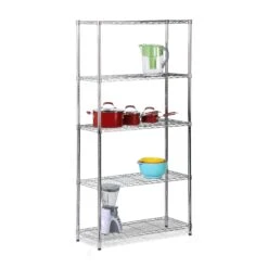 Chrome 5-Tier Heavy-Duty Shelving Unit With 200-lb Shelf Capacity