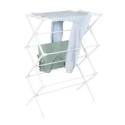 White 3-Tier Folding Clothes Drying Rack