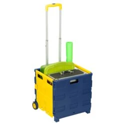Blue/Yellow Folding Utility Cart With Handle