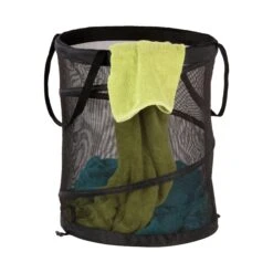 Black Mesh Folding Pop-Up Hamper
