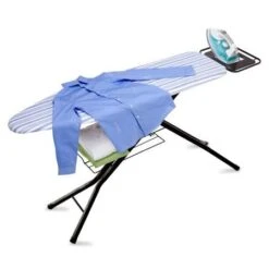 Blue/Black Adjustable Deluxe Ironing Board With Iron Rest