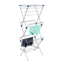 Silver 3-Tier Mesh Top Folding Drying Rack