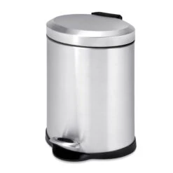 Silver 5L Stainless Steel Oval Step Trash Can