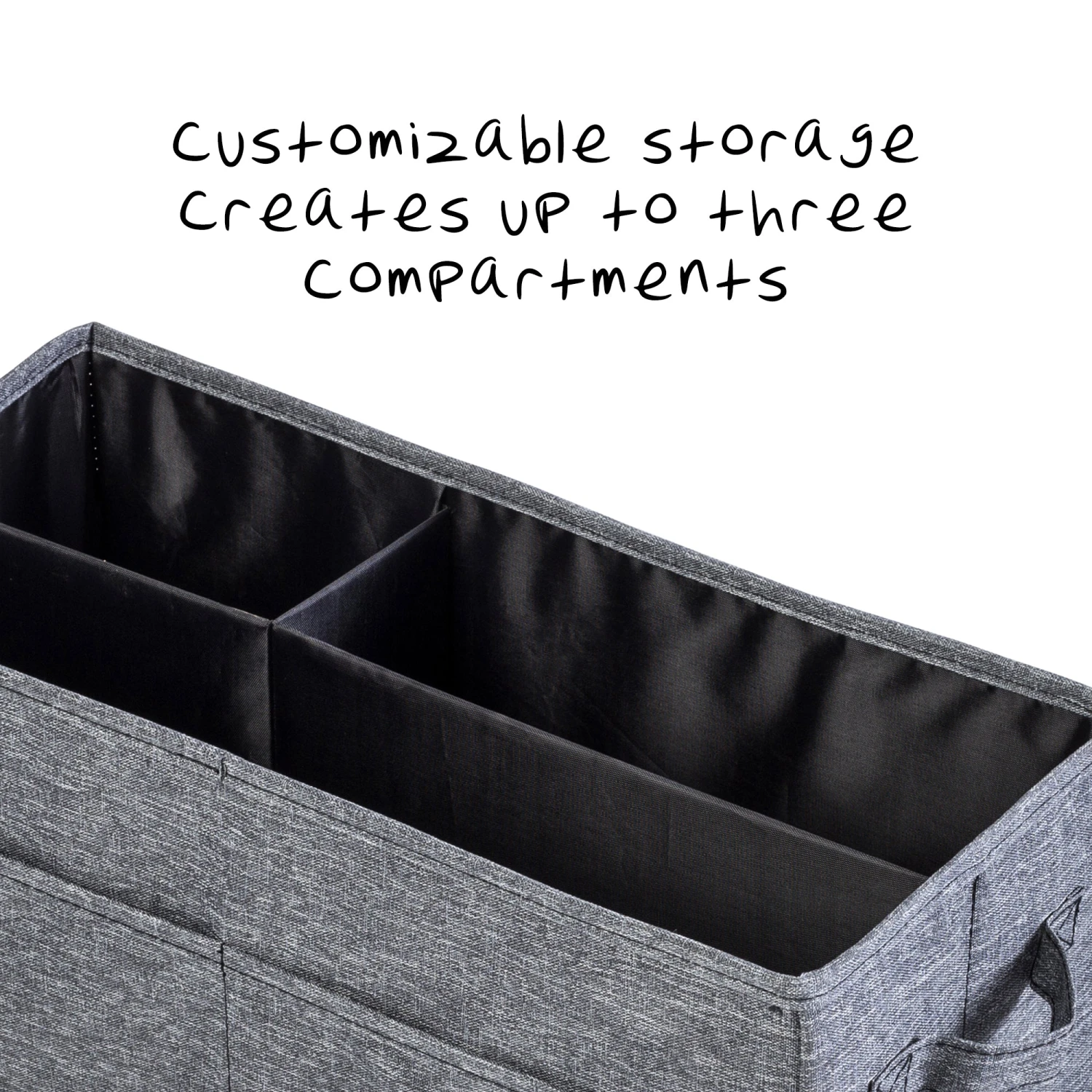 Gray Polyester Folding Back Seat Car Organizer - Image 5