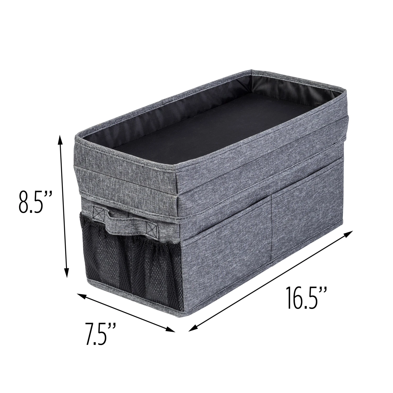 Gray Polyester Folding Back Seat Car Organizer - Image 6