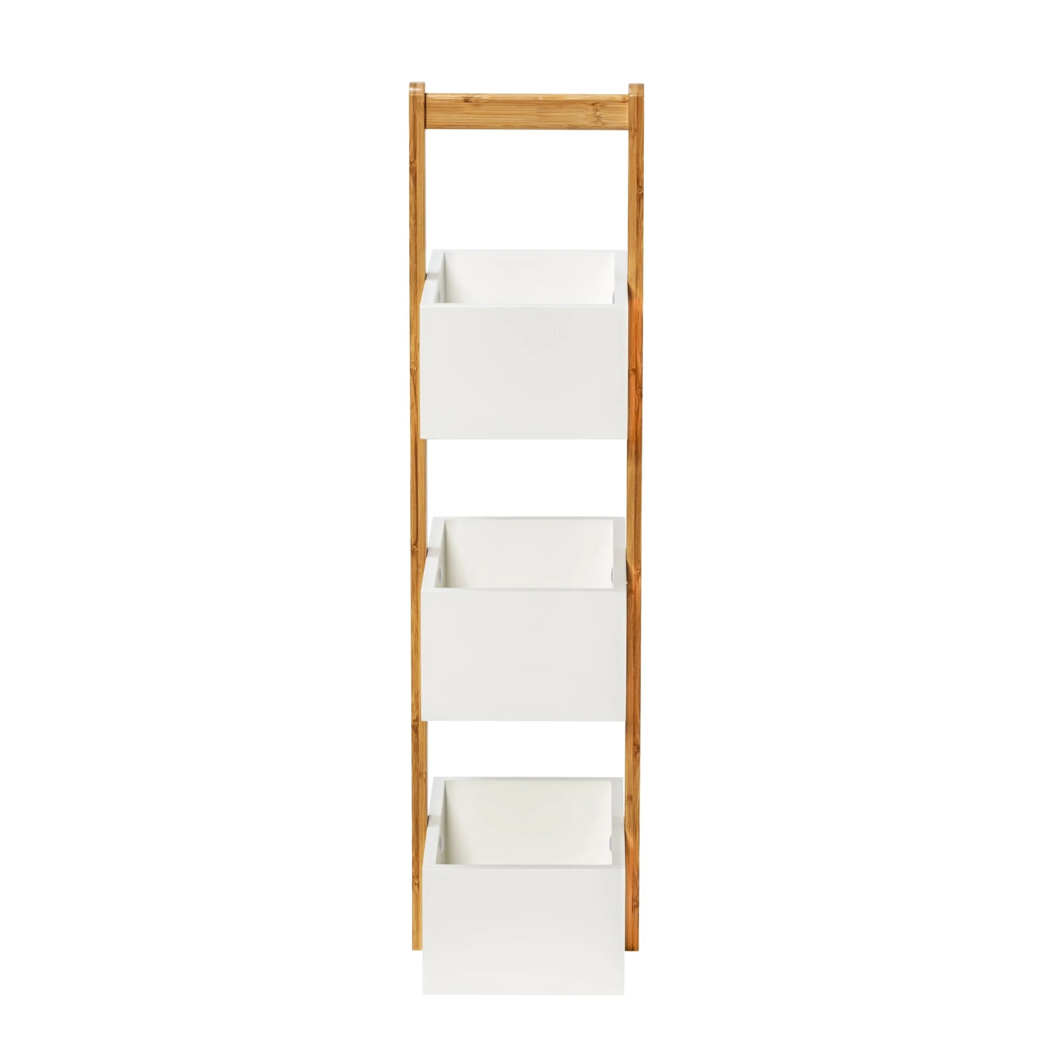 Natural Bamboo/White 3-Tier Bath Storage Caddy - Image 5