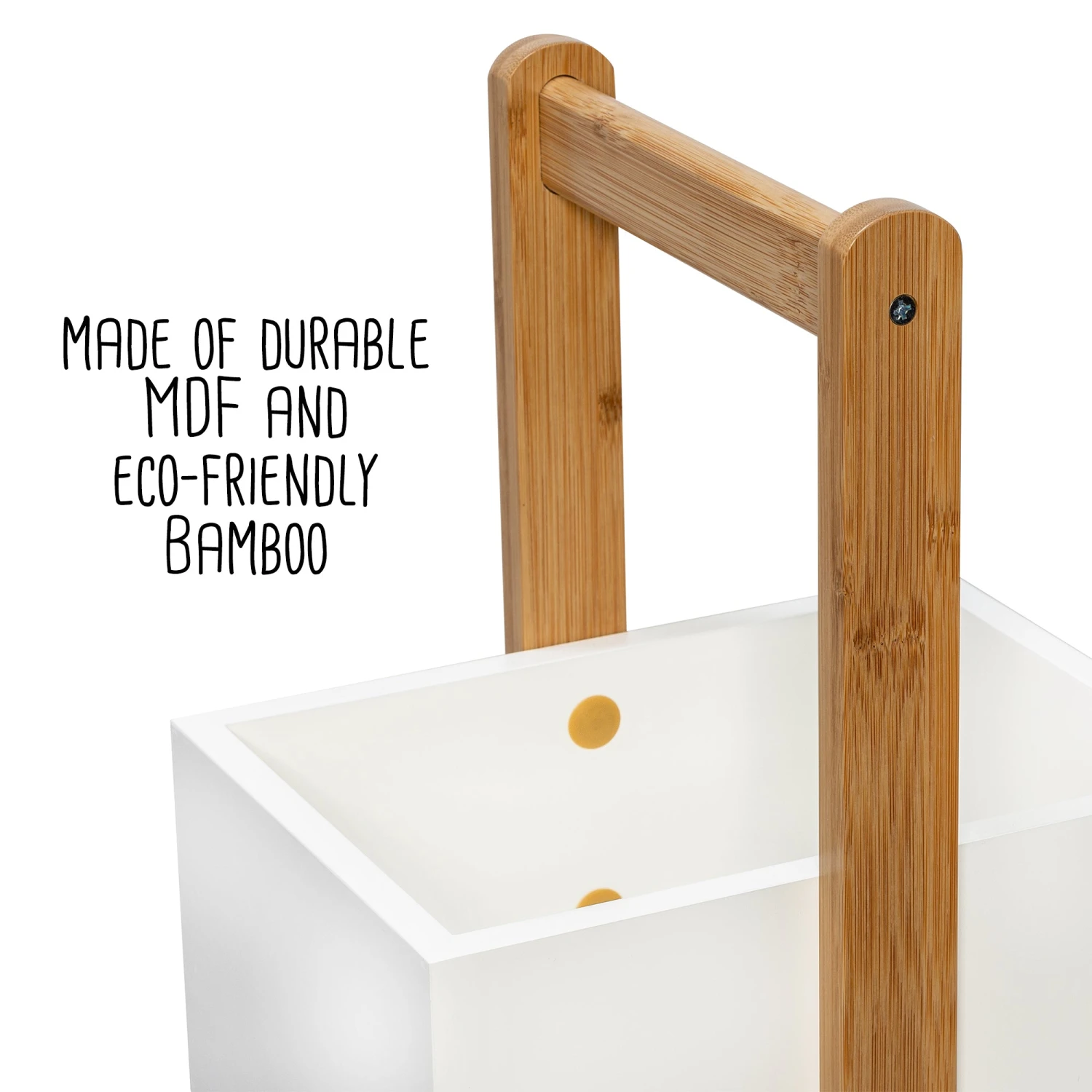 Natural Bamboo/White 3-Tier Bath Storage Caddy - Image 7