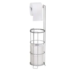 Chrome Wire Freestanding Toilet Paper Holder And Dispenser