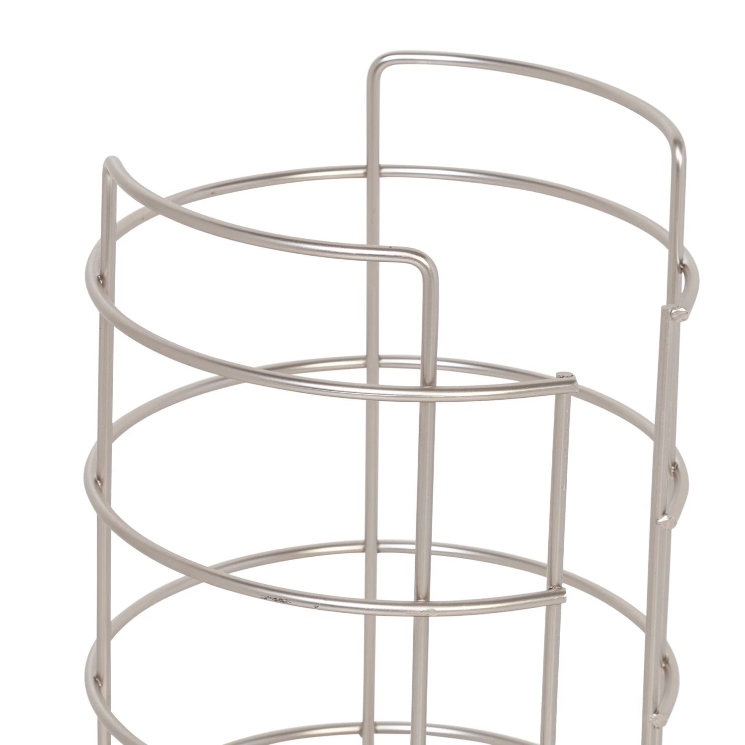 Satin Nickel Cage Wire Freestanding 4 Roll Toilet Paper Holder - Image 5