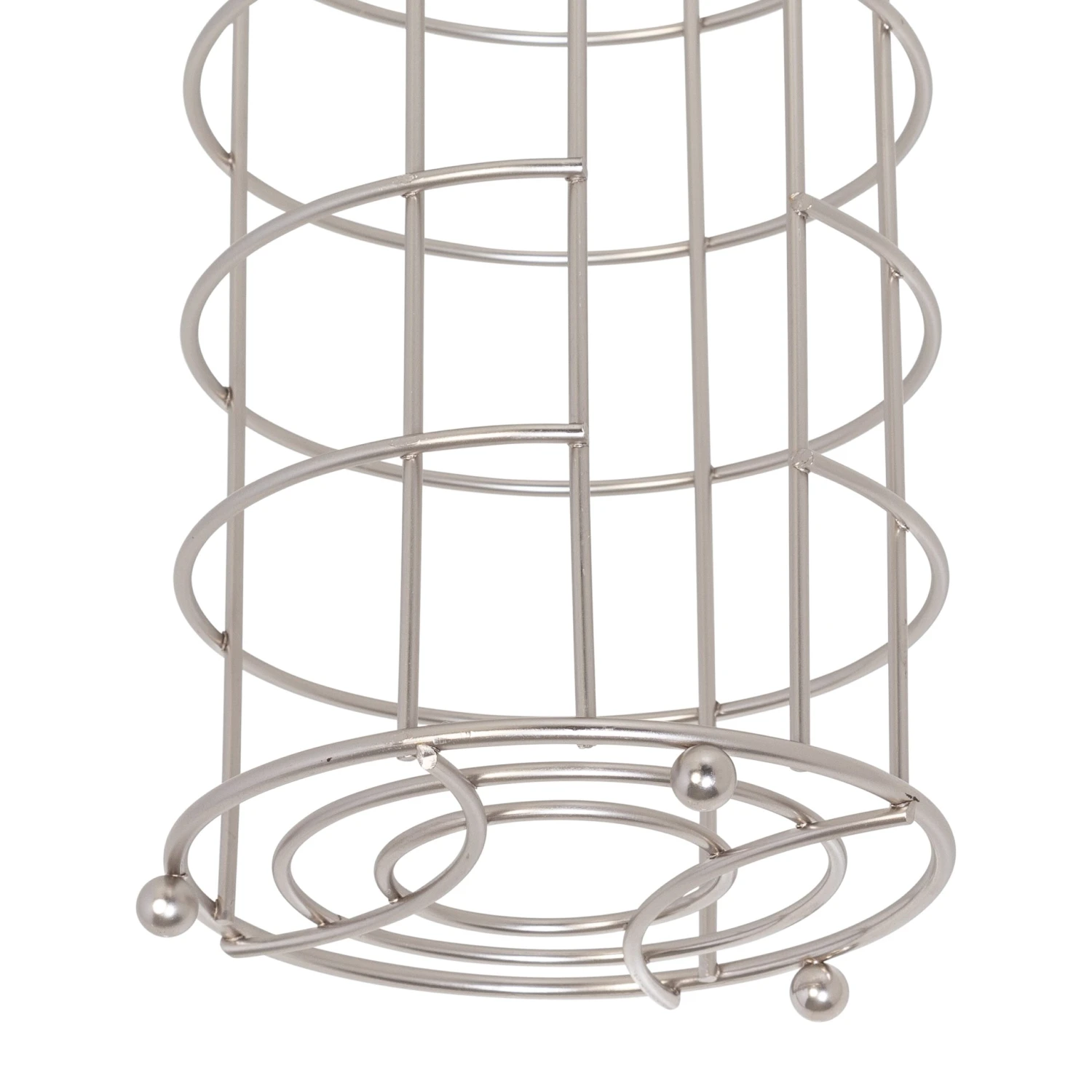 Satin Nickel Cage Wire Freestanding 4 Roll Toilet Paper Holder - Image 6