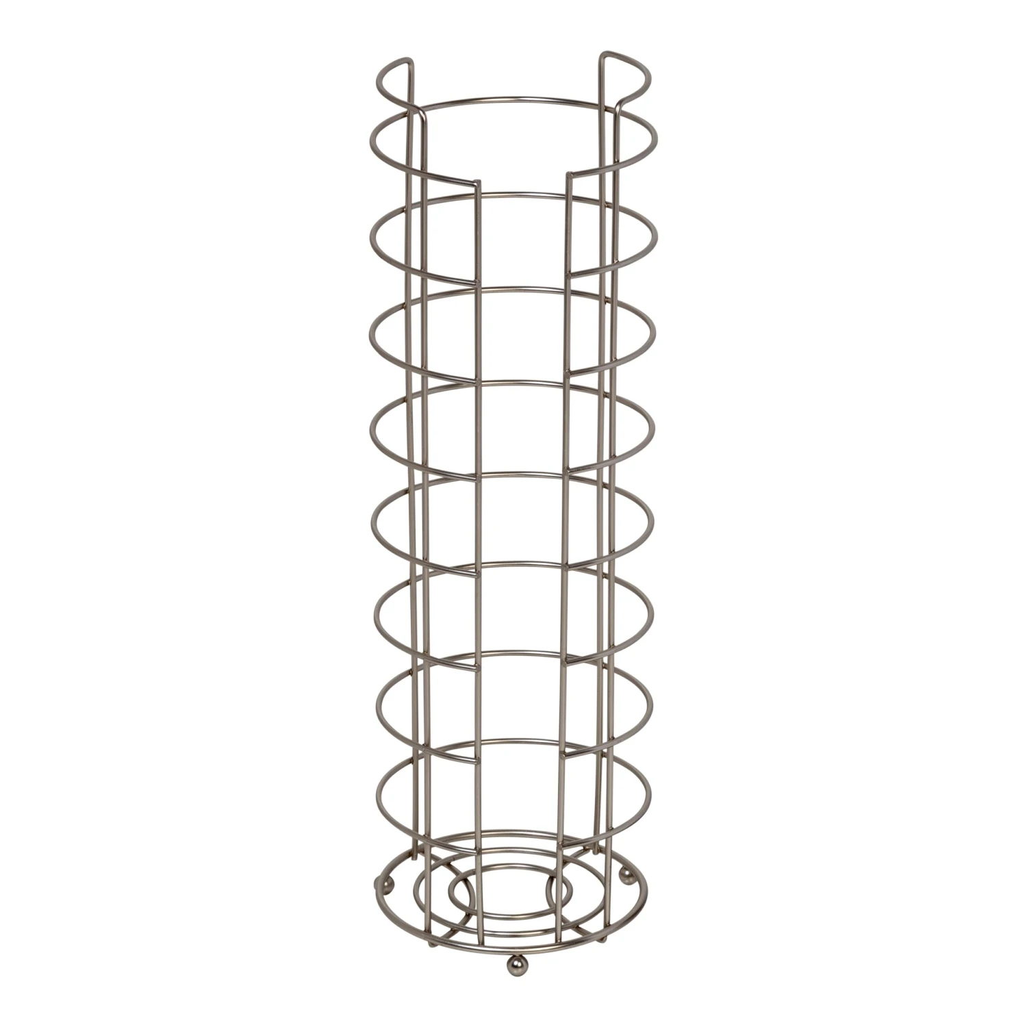Satin Nickel Cage Wire Freestanding 4 Roll Toilet Paper Holder - Image 4