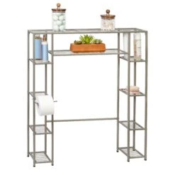 Satin Nickel 10-Shelf Over-the-Toilet Space Saver