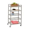 Satin Nickel 5-Tier Rolling Bath Storage Cart