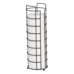 Black Wire Freestanding 4 Roll Toilet Paper Holder