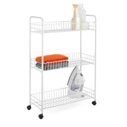 White 3-Tier Narrow Utility Storage Cart