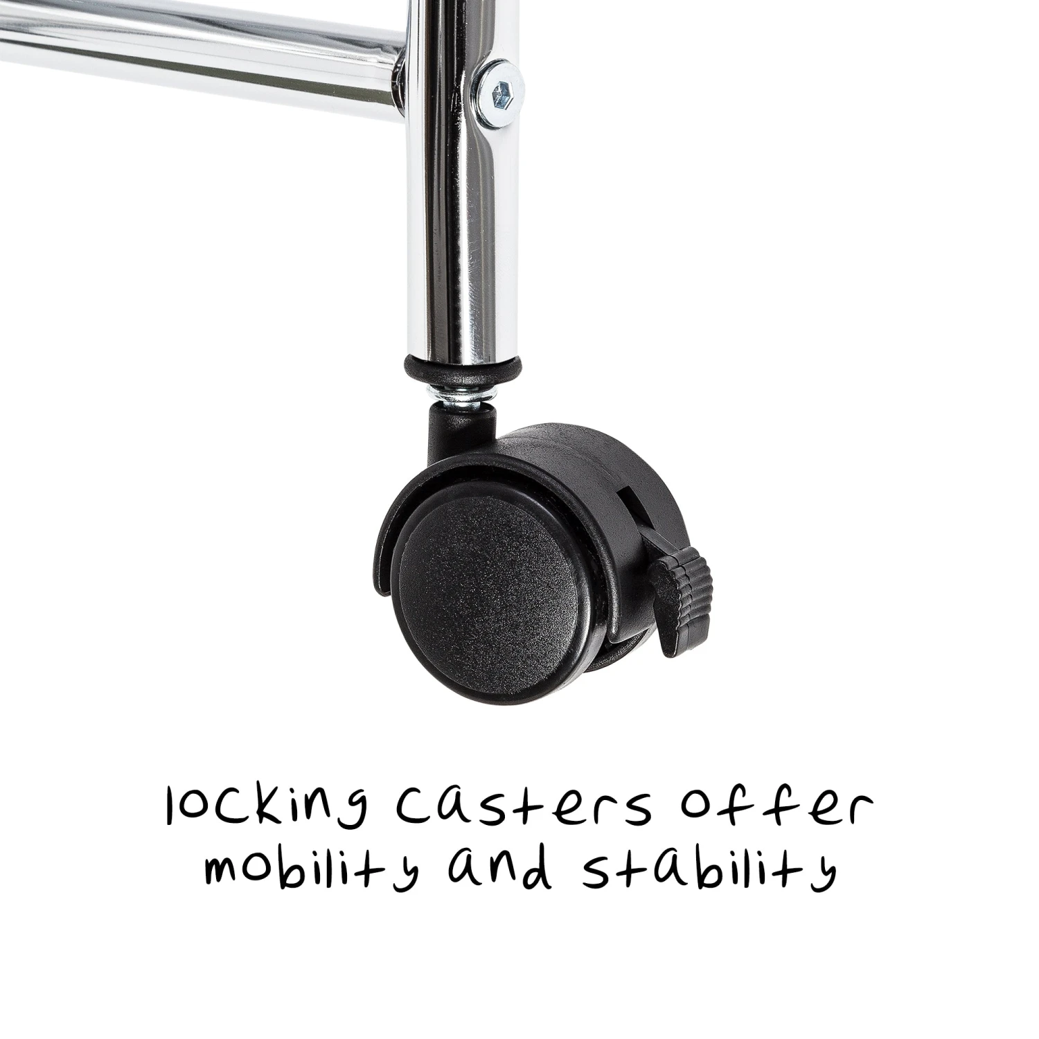 Black/Chrome 5-Drawer Rolling File Cart - Image 3