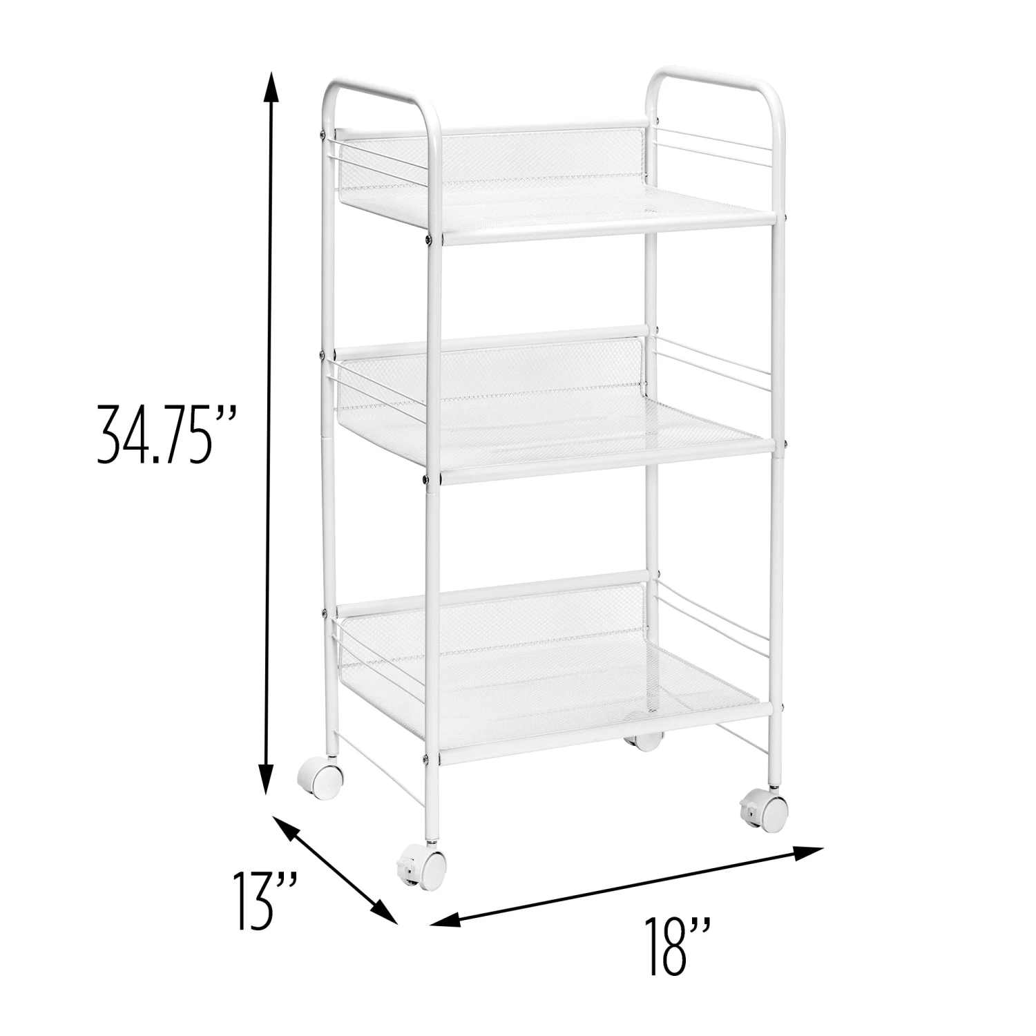 White Steel Wire 3-Tier Multi-Purpose Cart - Image 6