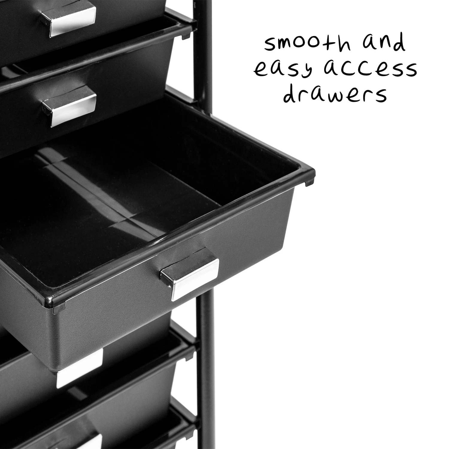 Black 12-Drawer Rolling Storage And Craft Cart Organizer - Image 4