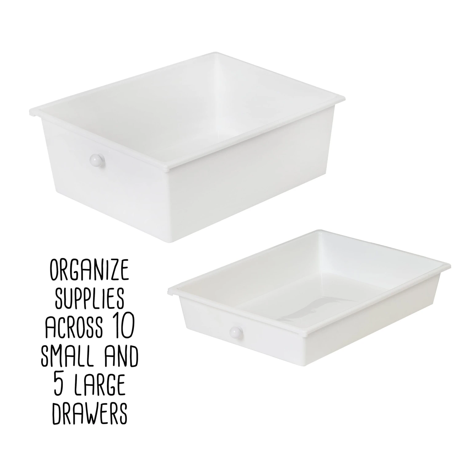 15-Drawer Metal Rolling Storage Cart, White - Image 4