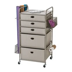 Gray Gift Wrap Or Craft Storage Cart