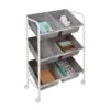 Gray/White 6-Bin Rolling Storage Or Craft Cart