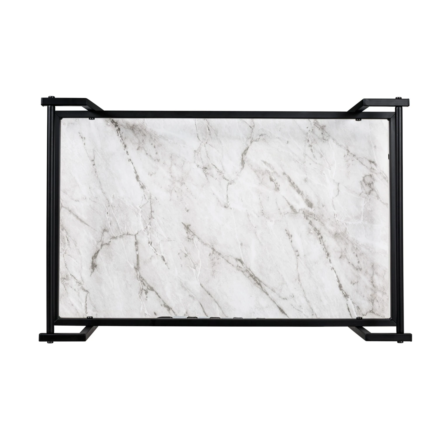 Black/White Faux Marble 2-Tier Bar And Serving Cart - Image 9
