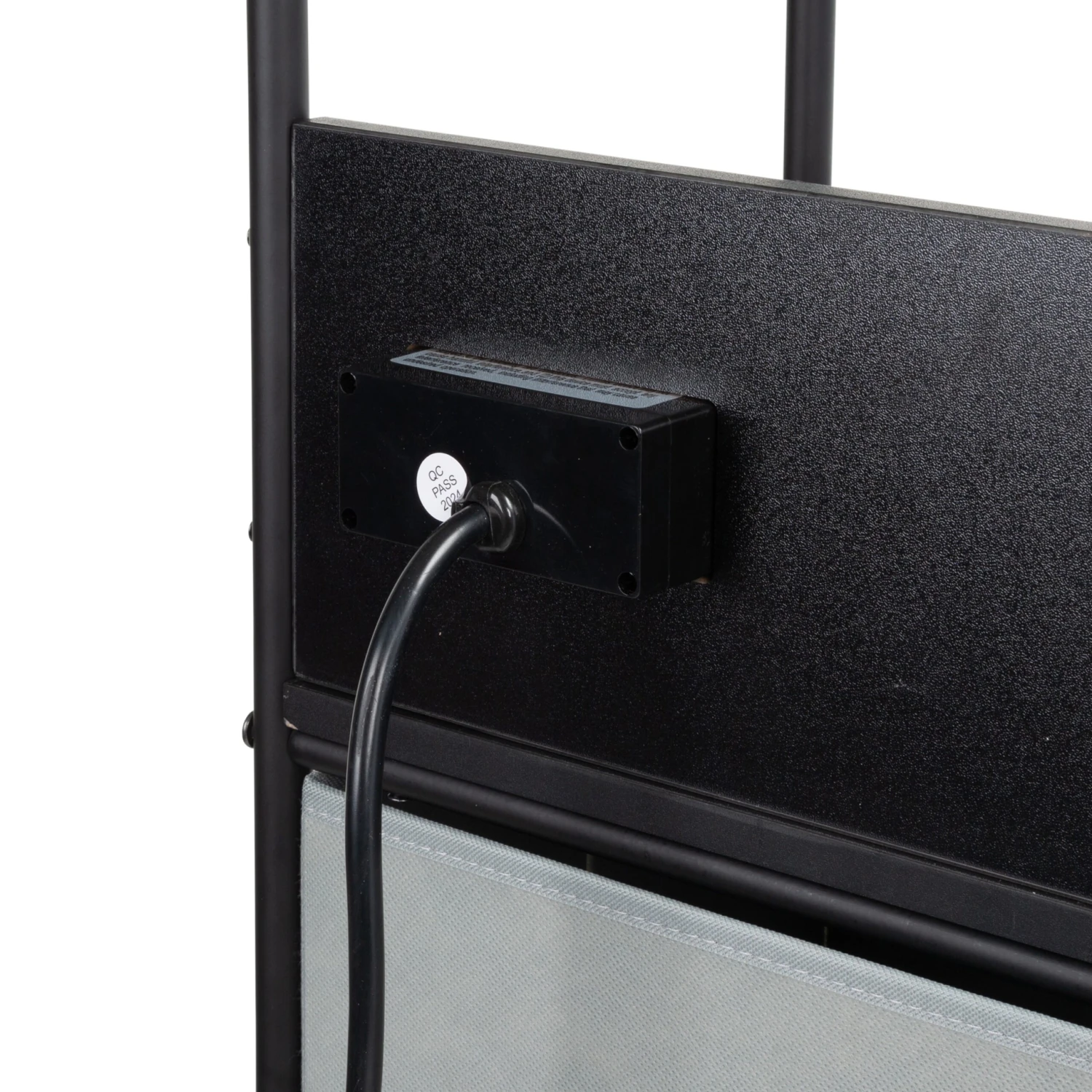 Black/Gray Dorm 4-Drawer Bedside Charging Storage Cart - Image 7