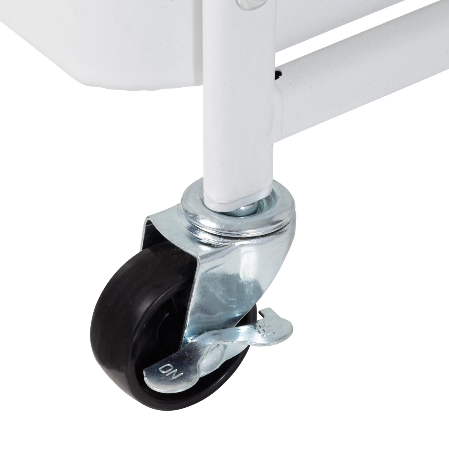 White Steel 3-Tier Craft Or Makeup Organizer Cart With Side Storage - Image 10