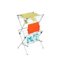 Chrome 2-Tier Foldable Drying Rack With Mesh Top