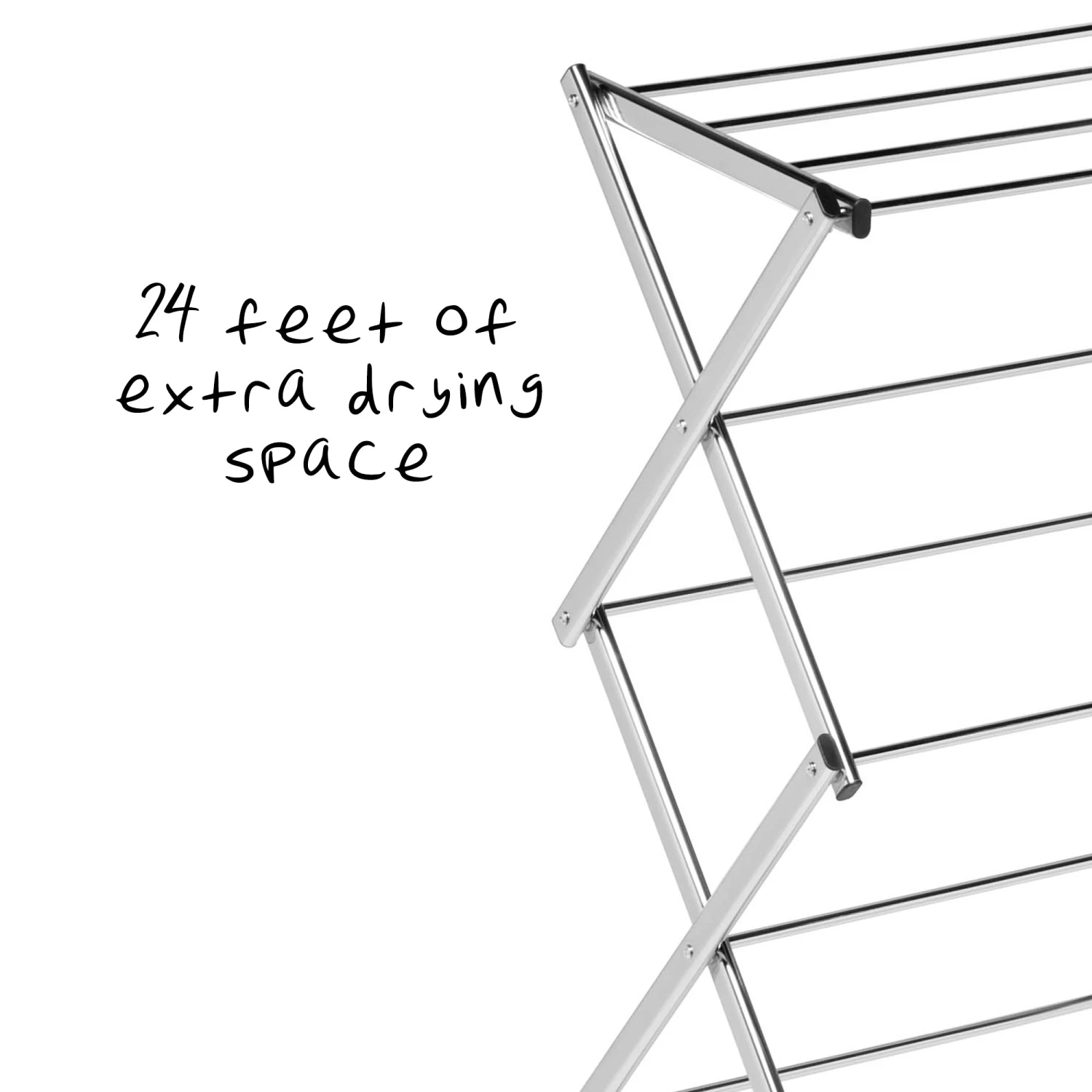 Chrome Commercial Folding Accordion Drying Rack - Image 3