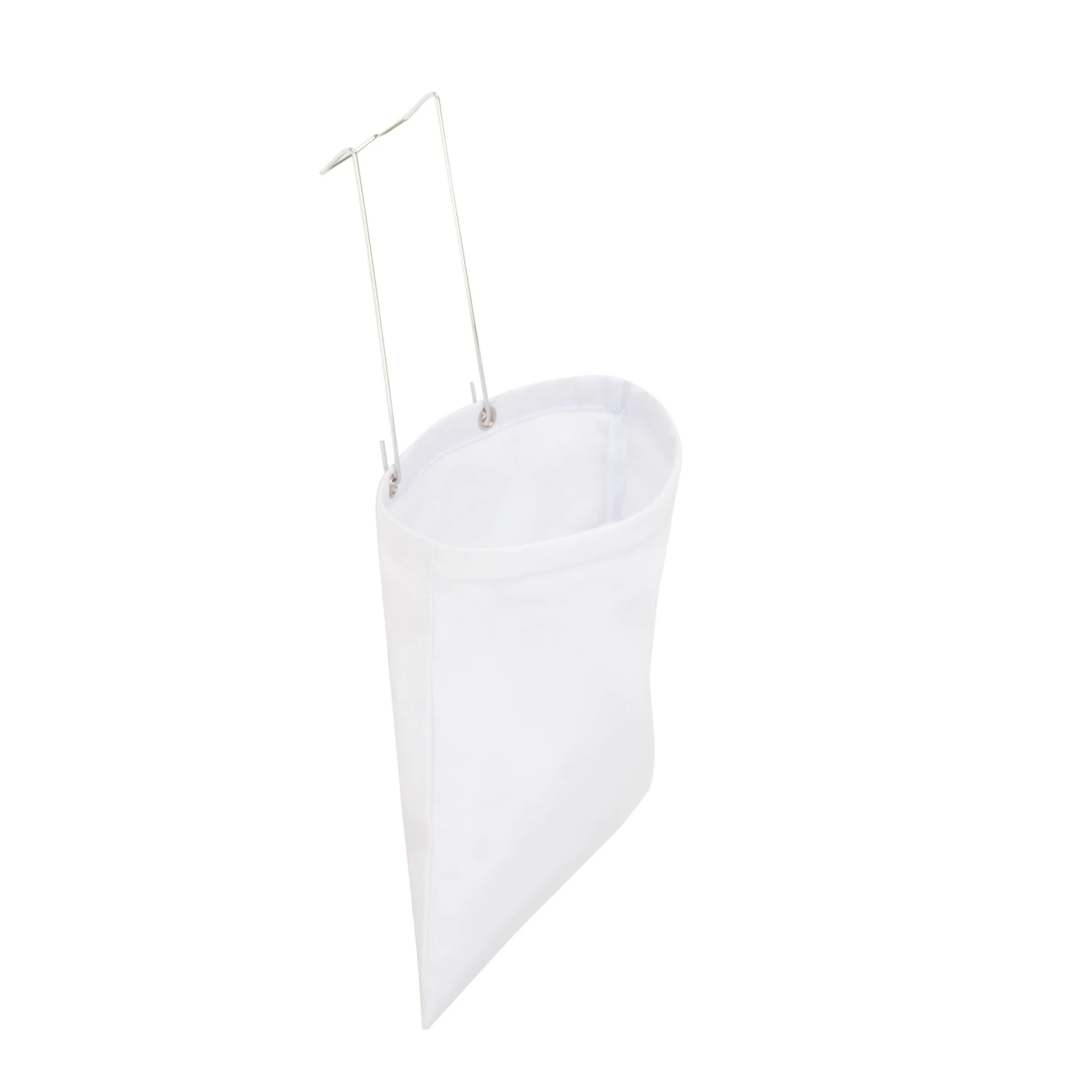 White Cotton Clothespin Bag With Metal Hanger - Image 3