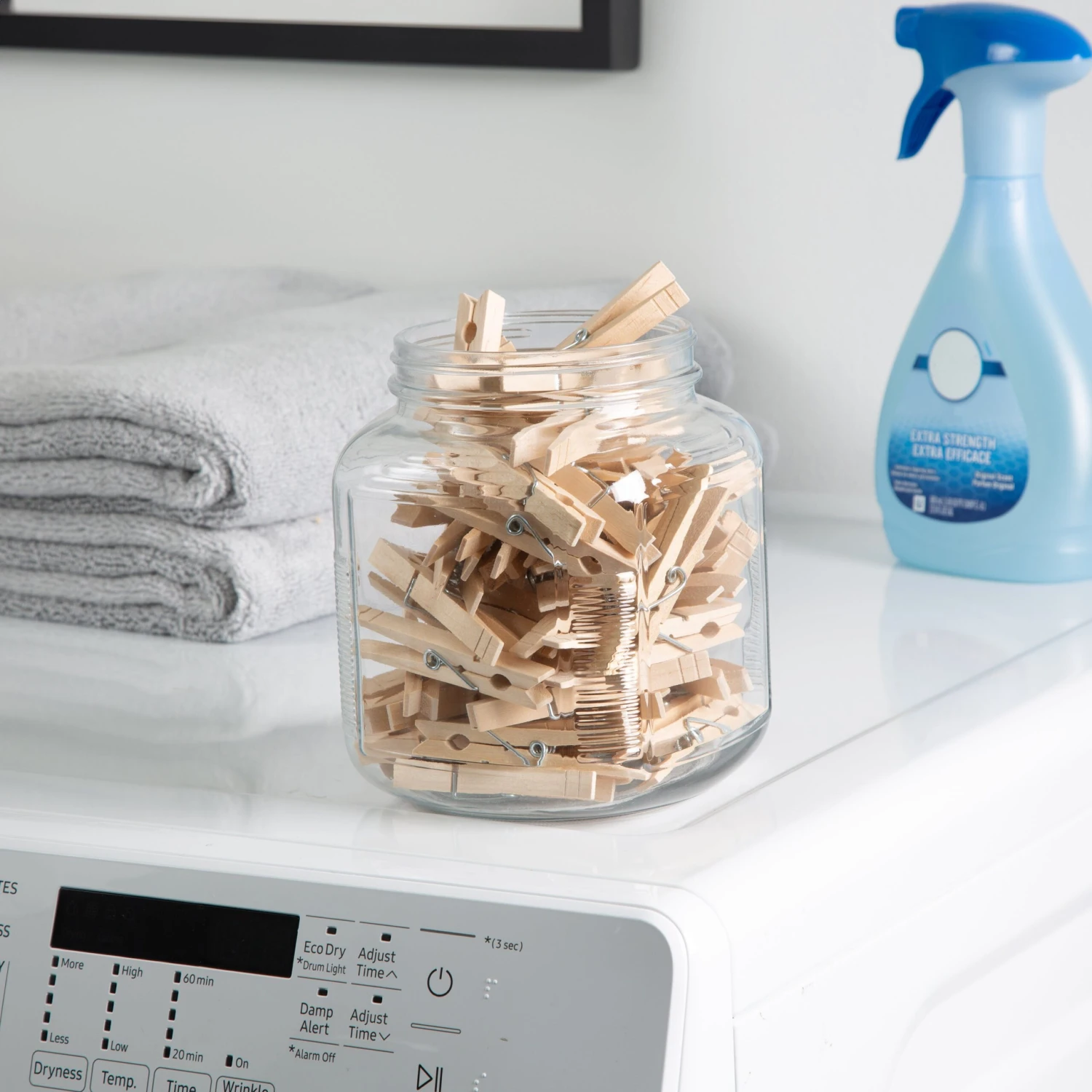 Natural Wood Spring-Loaded Clothespins (50-Pack) - Image 2