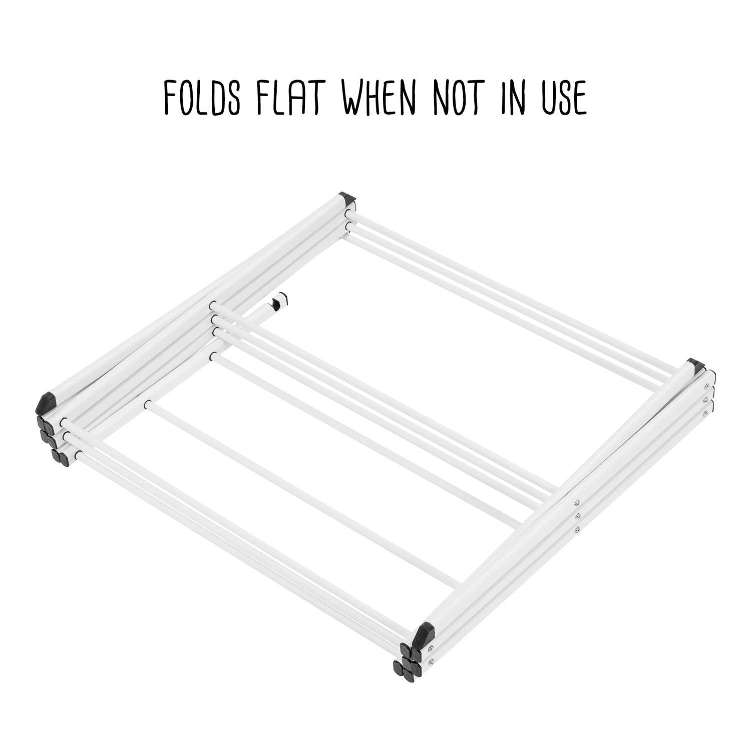 White 3-Tier Compact Folding Accordion Drying Rack - Image 3