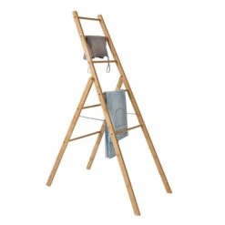 Natural Bamboo Folding Ladder Rack