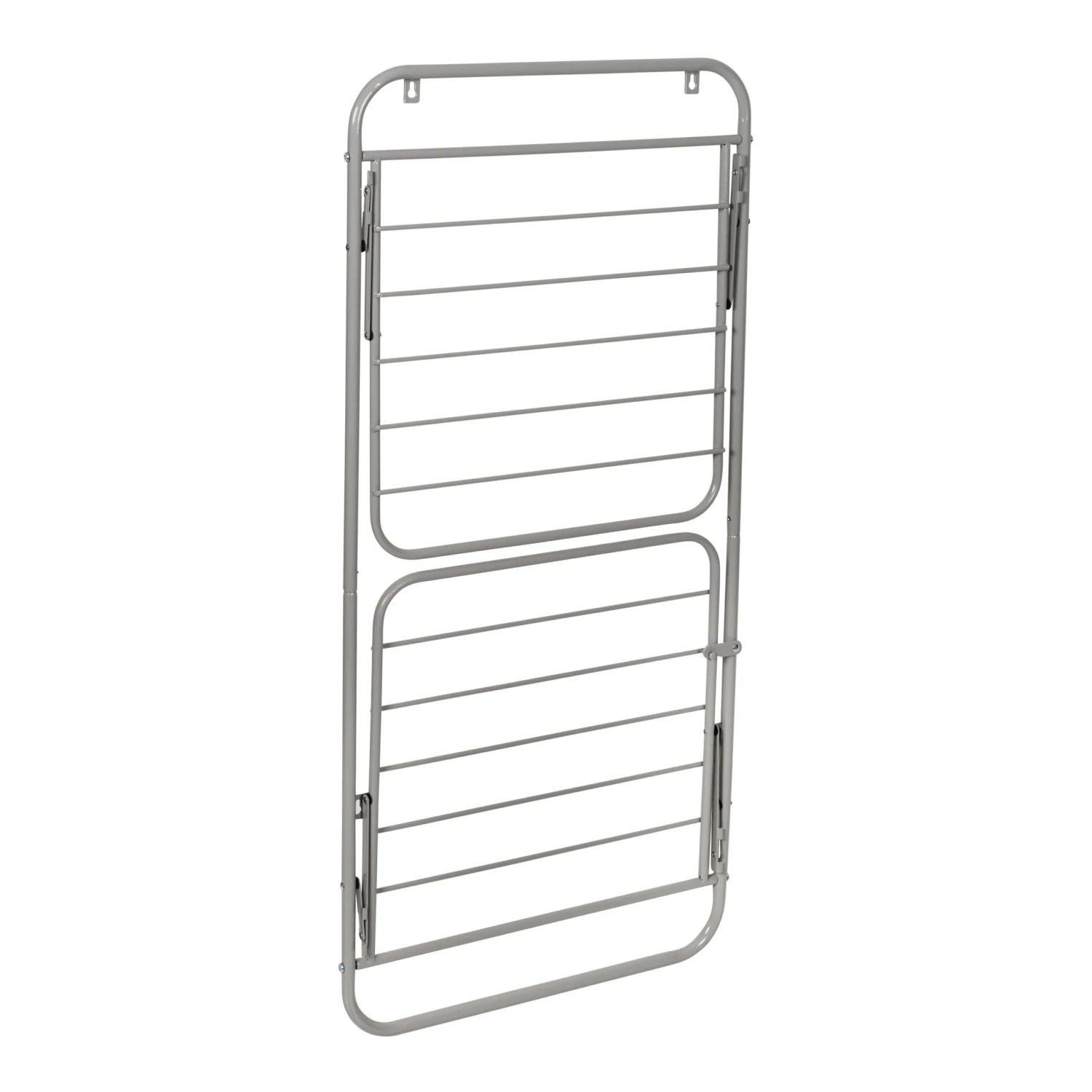 Gray Over-the-Door Or Wall Mount 2-Tier Folding Drying Rack - Image 6