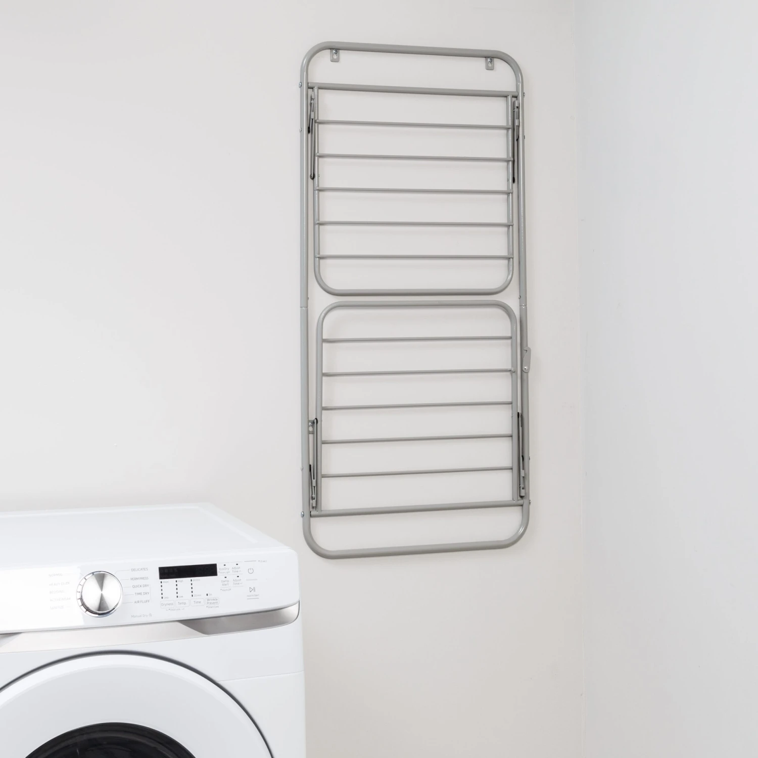Gray Over-the-Door Or Wall Mount 2-Tier Folding Drying Rack - Image 4