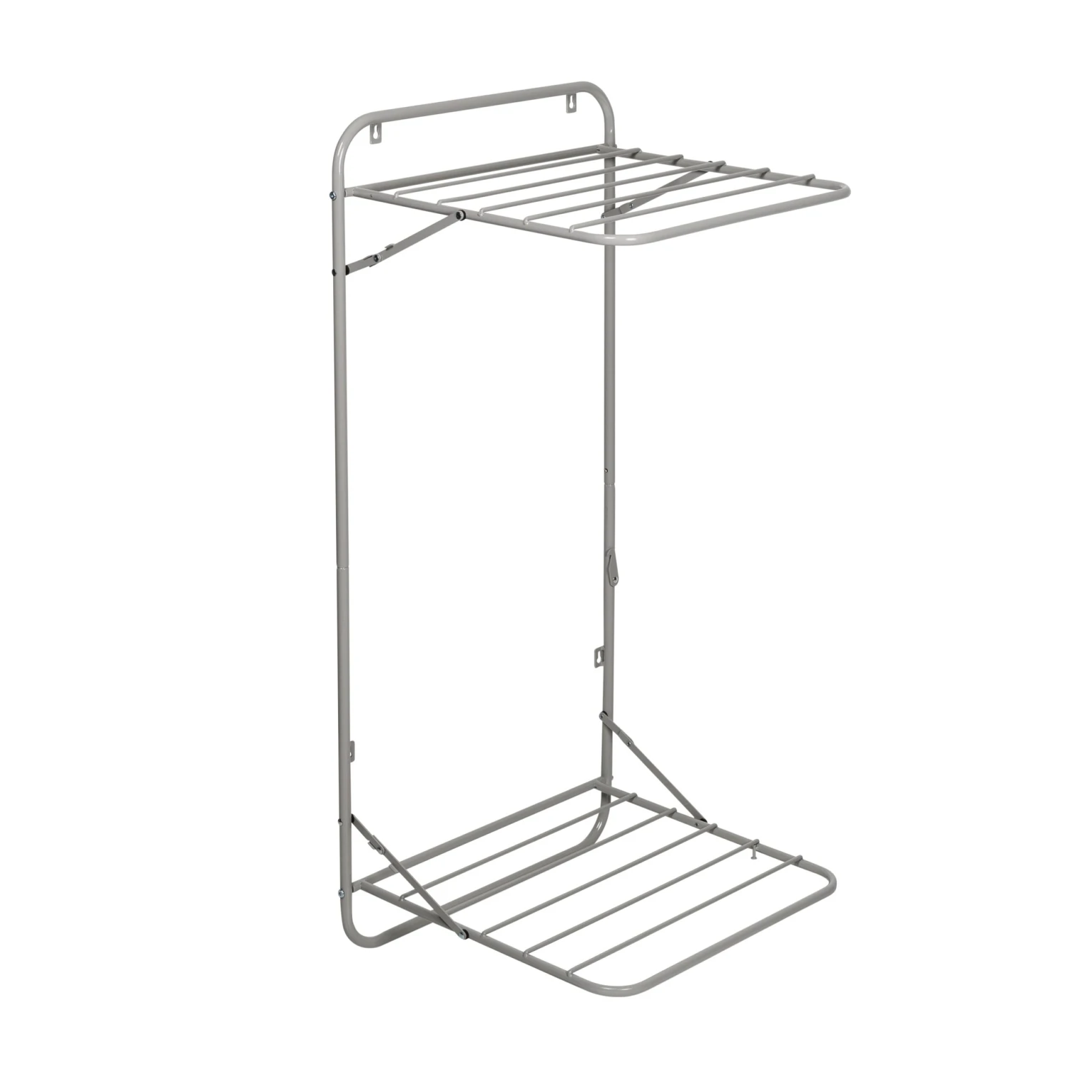 Gray Over-the-Door Or Wall Mount 2-Tier Folding Drying Rack - Image 5
