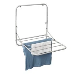 Gray Over-the-Door Or Wall Mount Folding Drying Rack