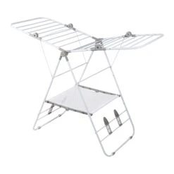 White Large Expandable And Folding Wing Drying Rack
