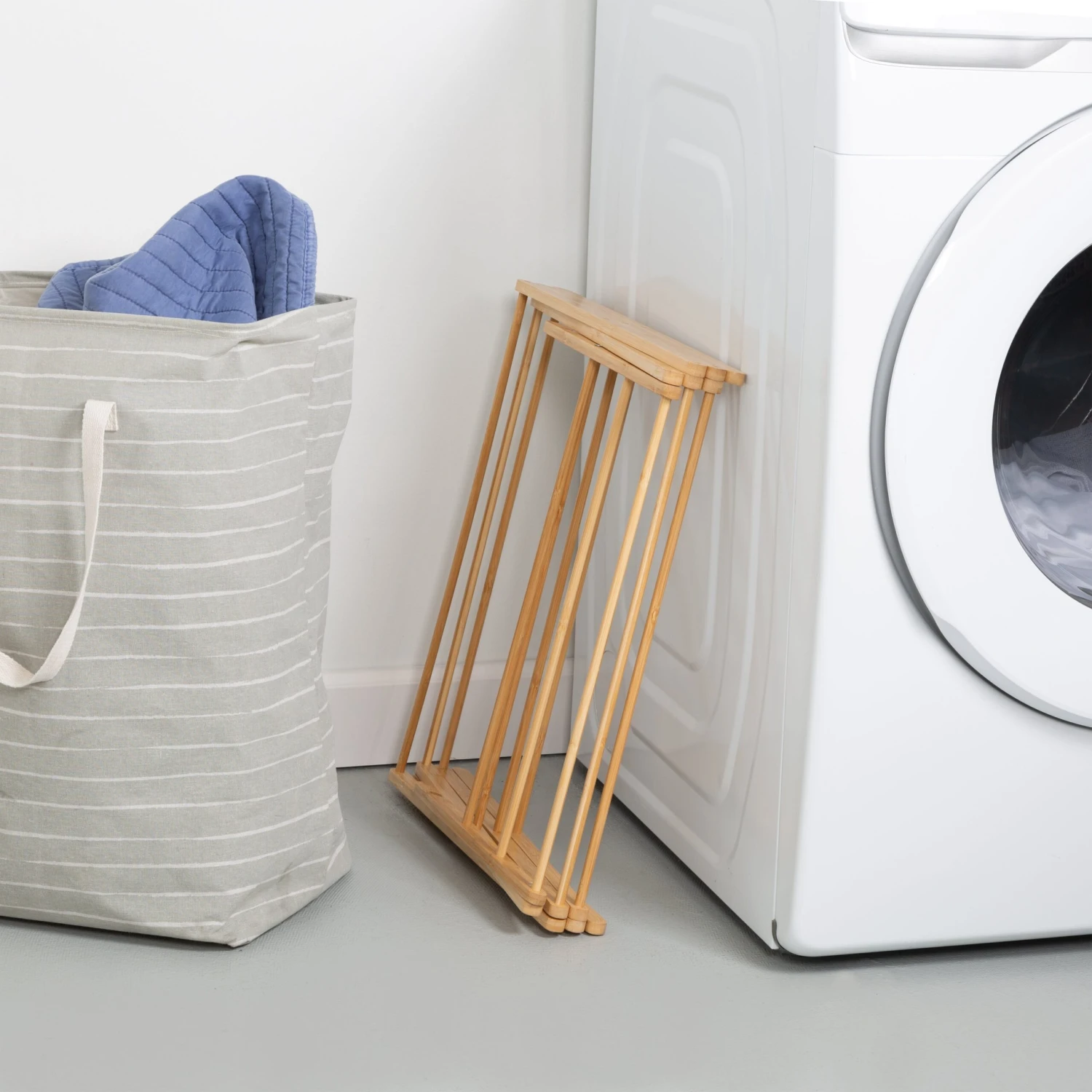 Natural Bamboo Compact And Collapsible Clothes Drying Rack - Image 3