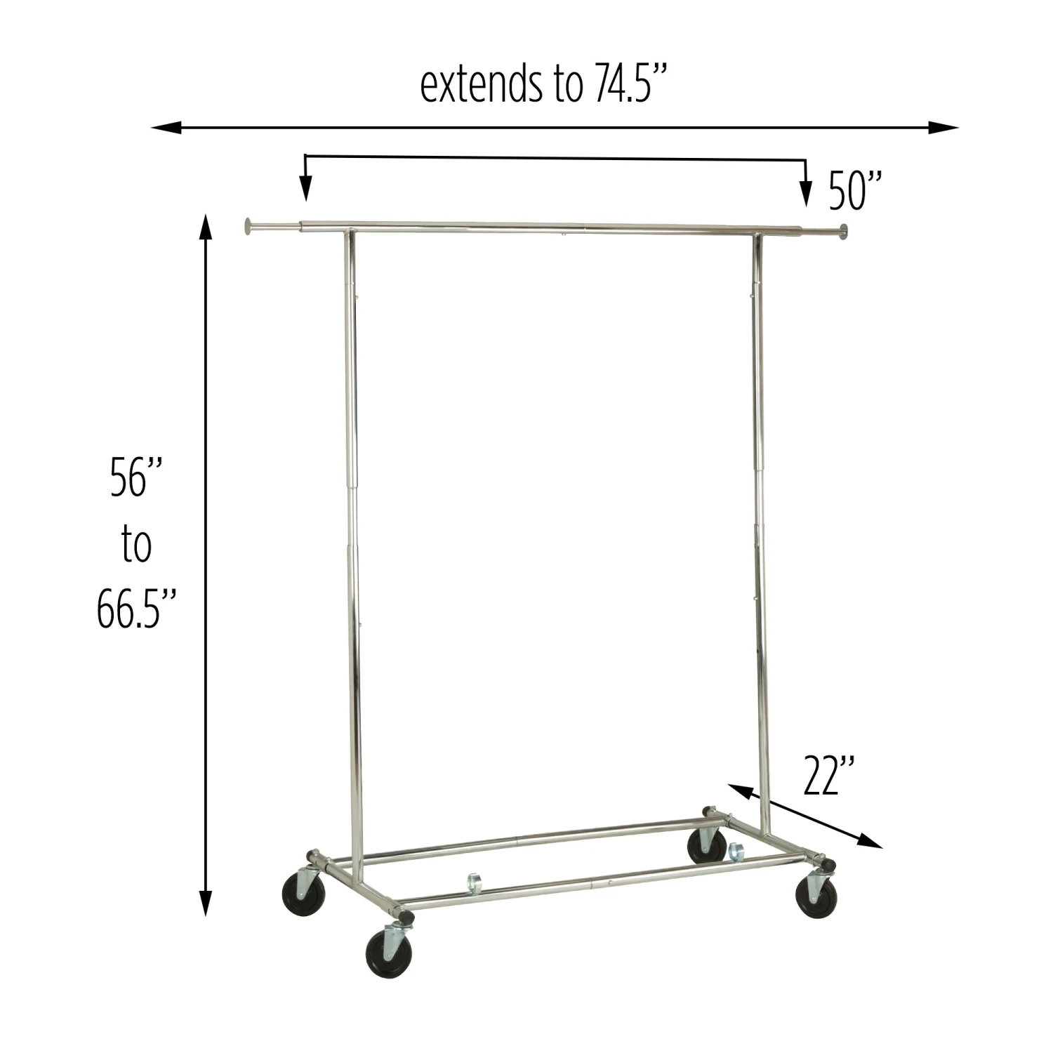 Chrome Folding Expandable Rolling Clothes Rack - Image 4