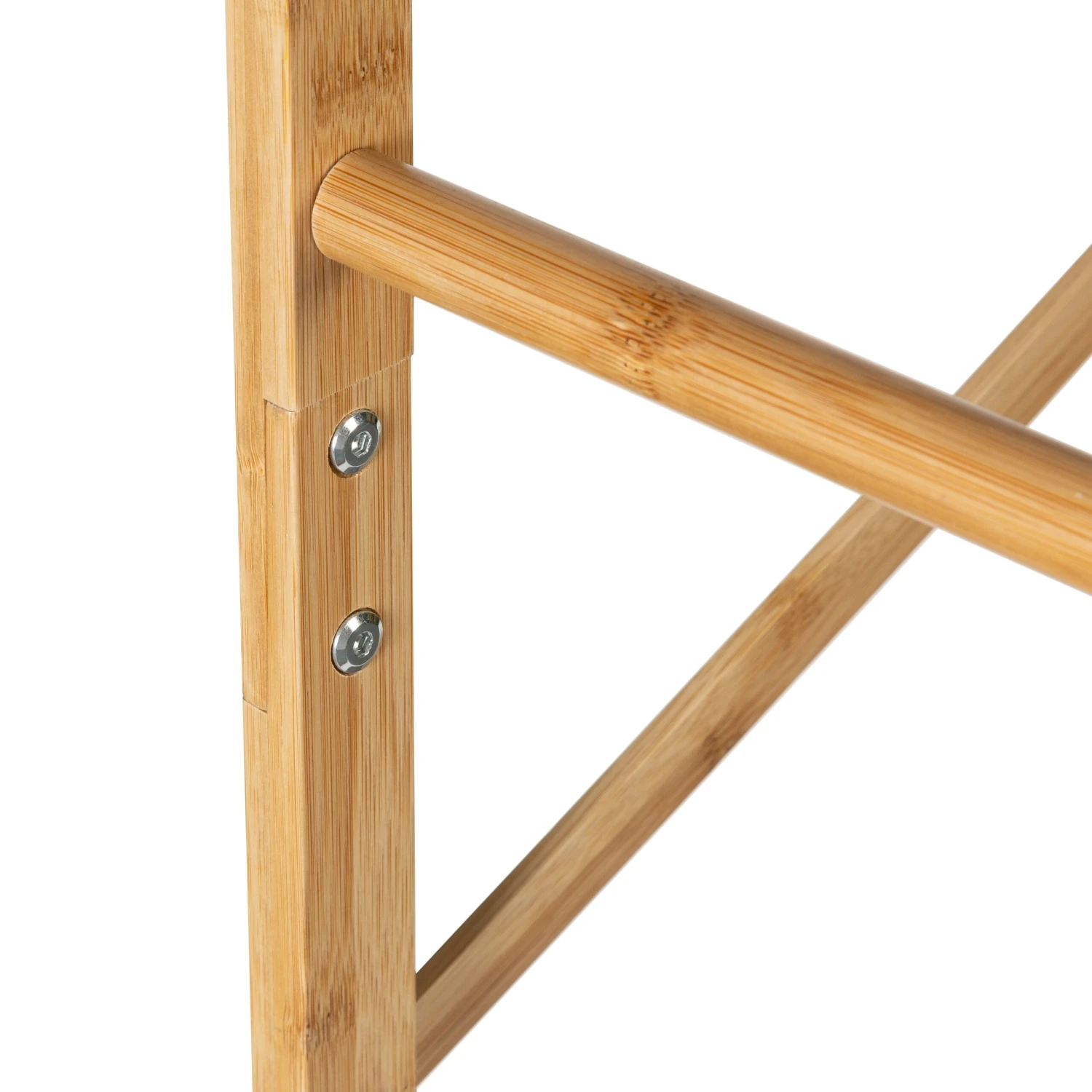 Bamboo And Gray Canvas Garment Rack - Image 5