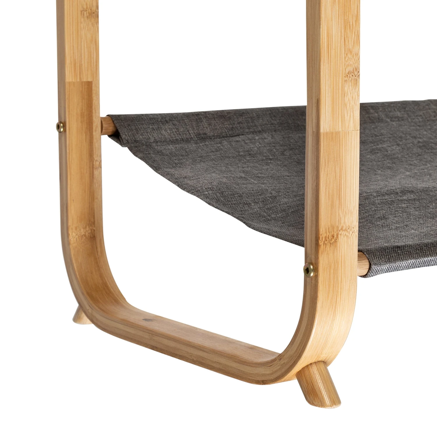 Bamboo And Gray Canvas Garment Rack - Image 6