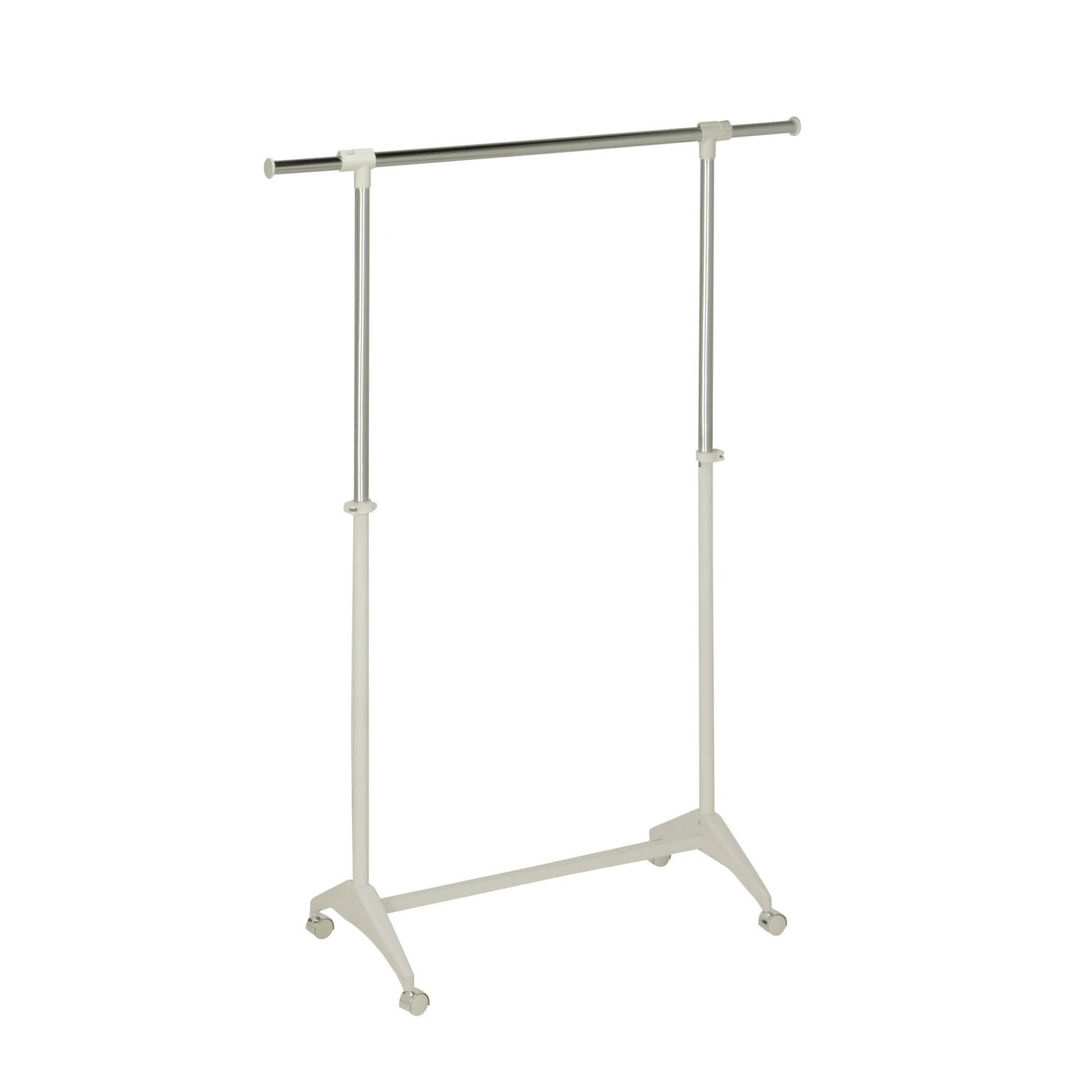 White Expandable Rolling Clothes Rack - Image 3