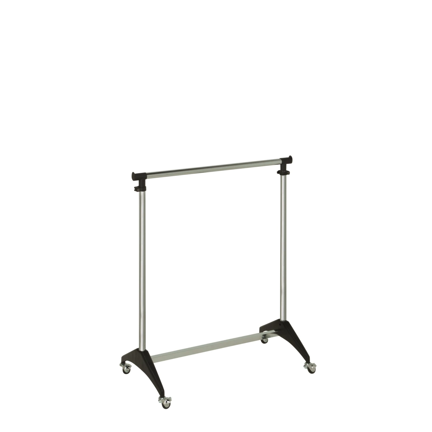 Chrome/Black Adjustable Rolling Clothing Rack - Image 4