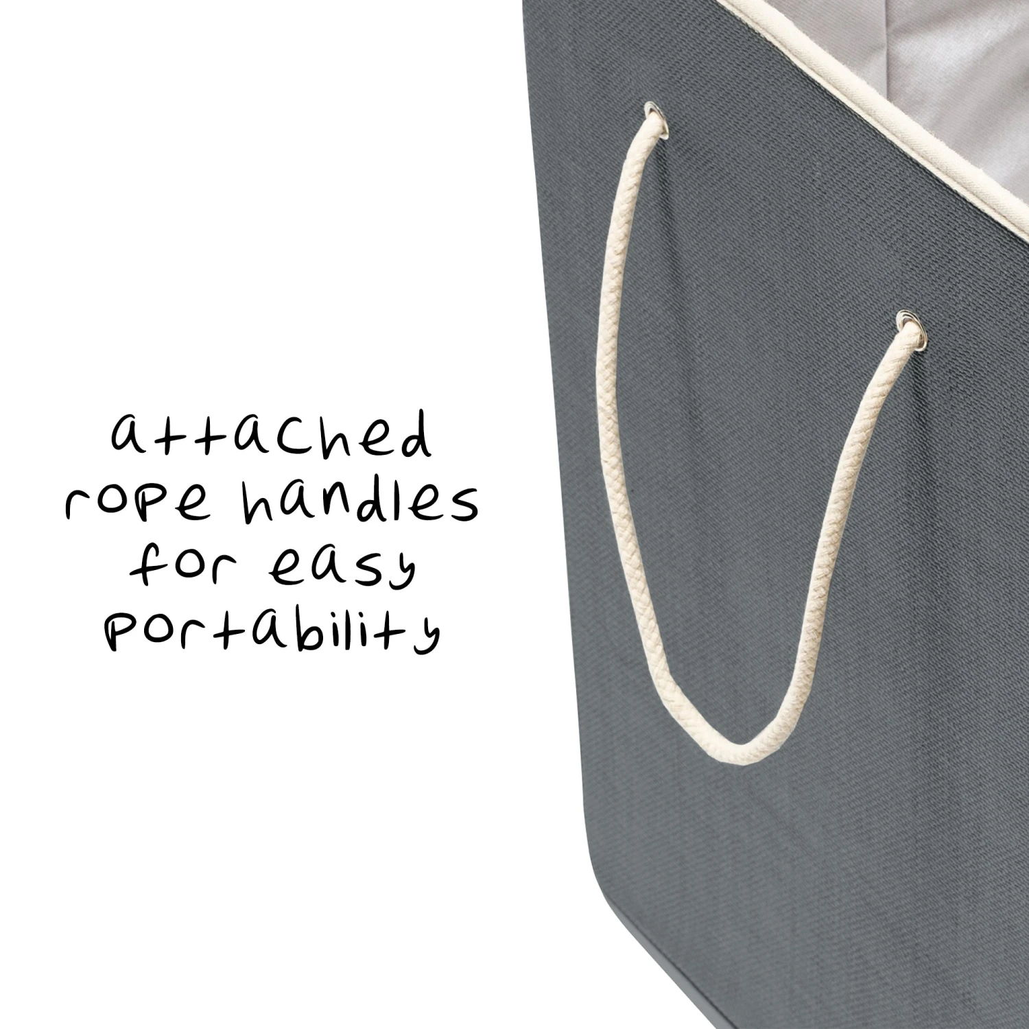 Gray Resin Large Dual Laundry Hamper With Lid - Image 4