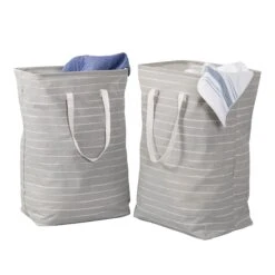 Foldable Fabric Laundry Hampers With Handles (Set Of 2)