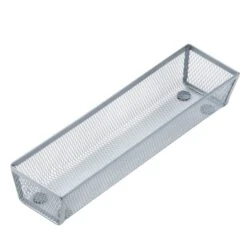 Silver 12'' X 3'' Steel Mesh Multi-Purpose Organizer