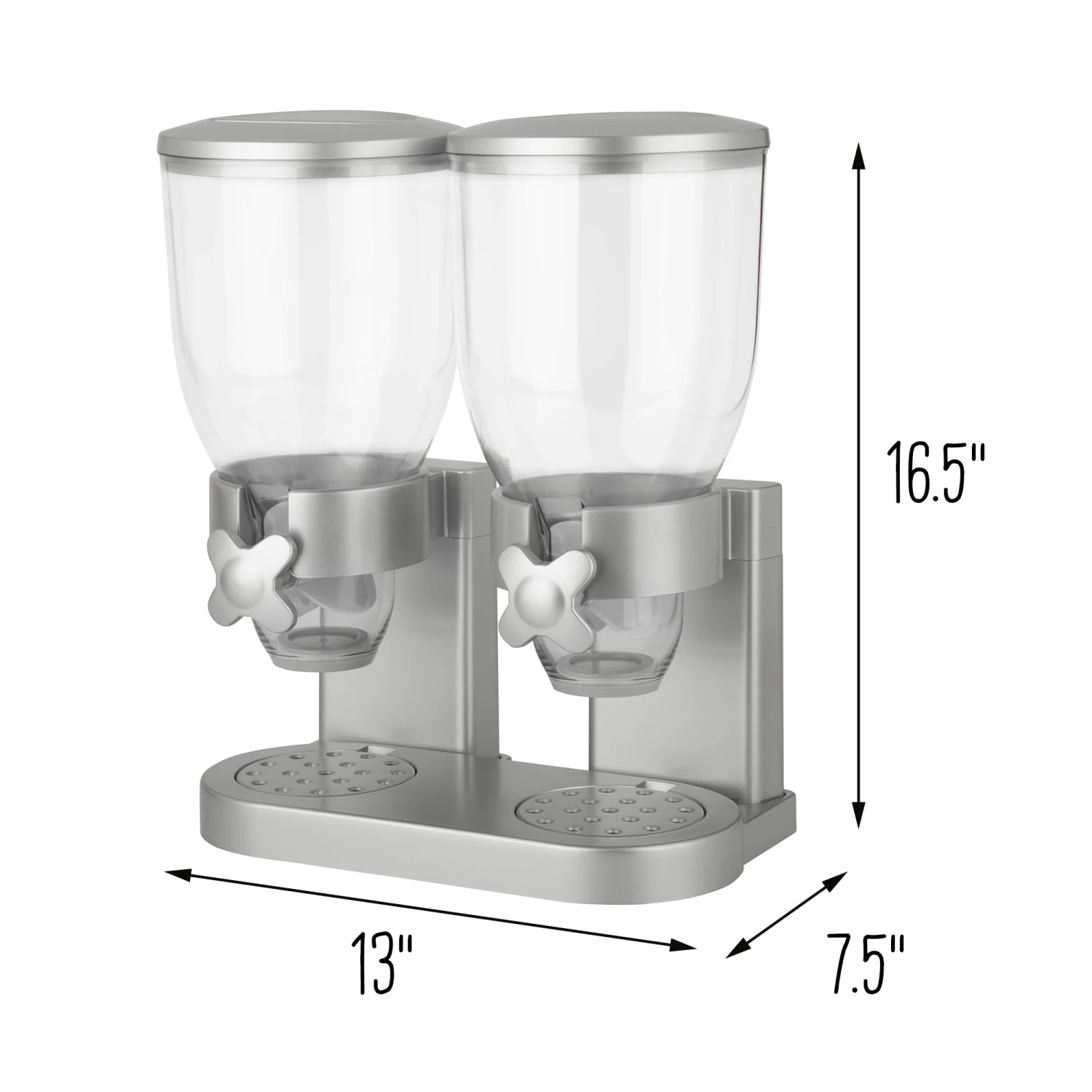 Silver Double Cereal Dispenser With Portion Control - Image 6