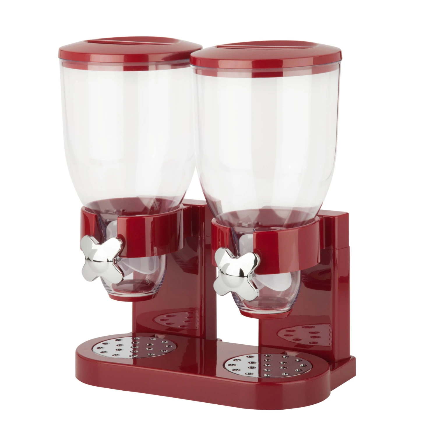 Red Double Cereal Dispenser With Portion Control - Image 6